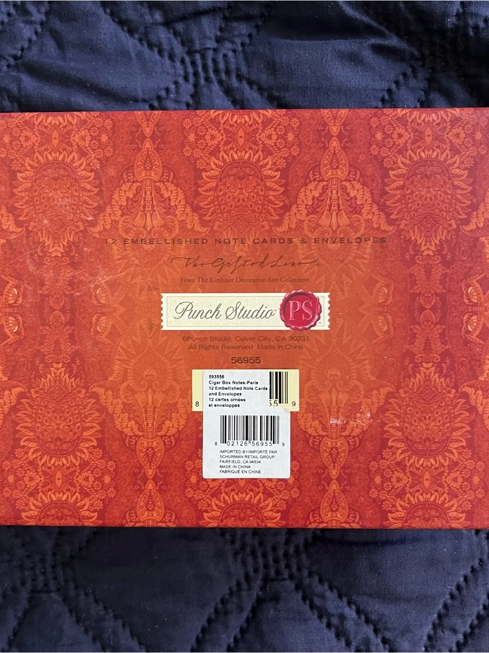 Punch Studio Paris Bouquet Greeting Card Box with Eiffel Tower &floral artwork